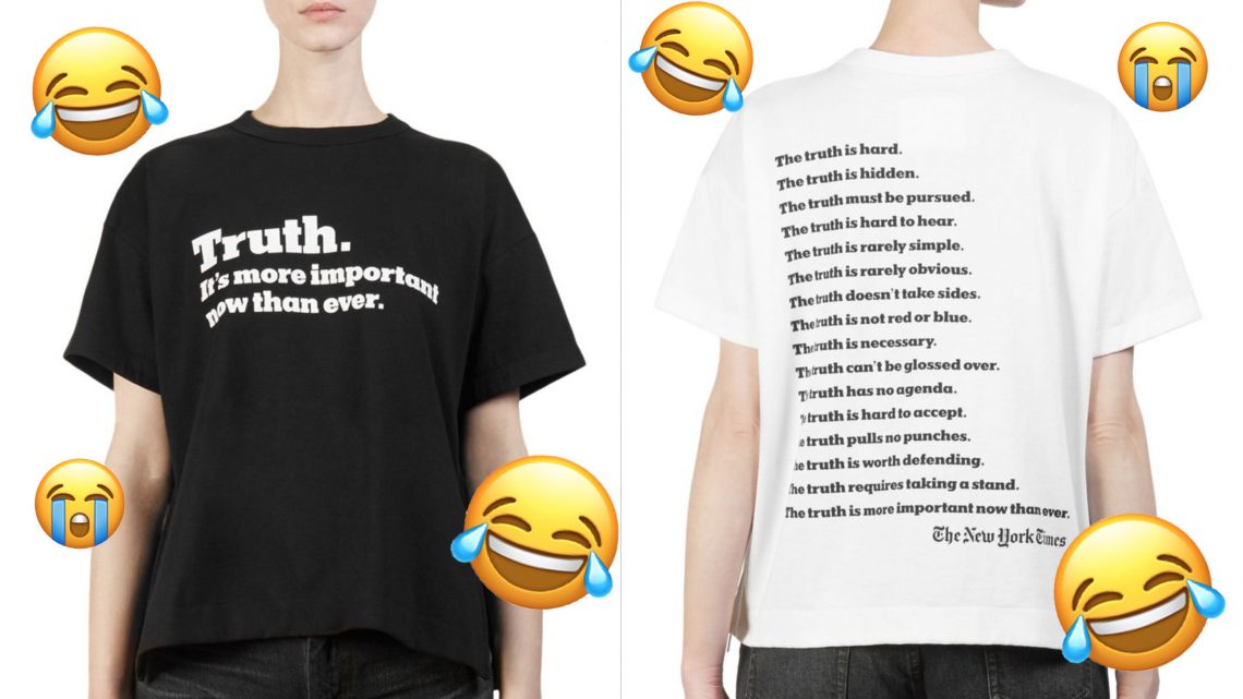 The ‘New York Times’ Invites You to Fight Fake News with This $300 T-Shirt