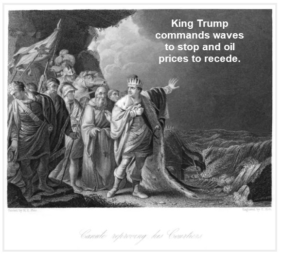 King Trump Shouts at the Ocean: Stop the Waves