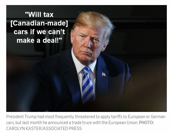 Trump Praises Mexico, Threatens Canada With Tariffs On Cars