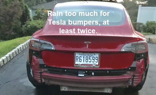 Tesla Bumpers Fall Off in Rain, Musk Lies, Lawsuits, and Other Things
