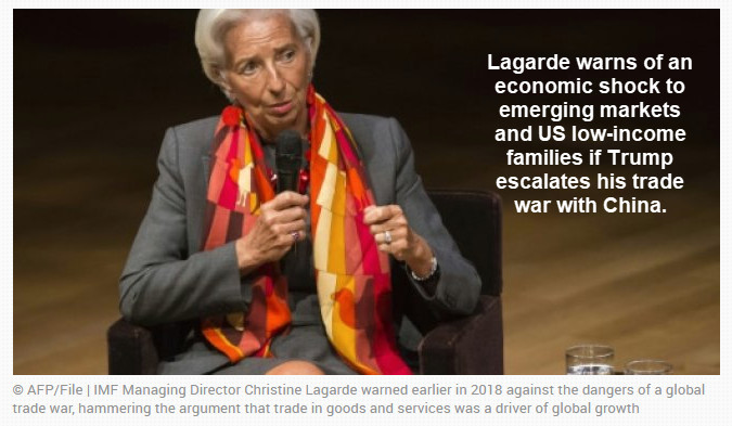 Lagarde Warns of Emerging Market and Low-Income Shocks by Trade War With China