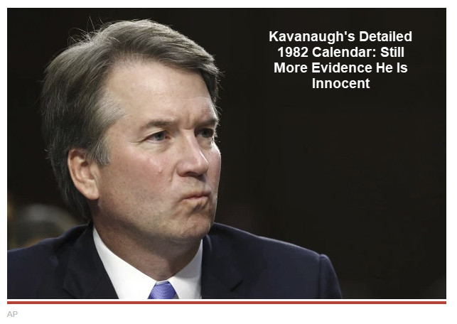 Kavanaugh’s Detailed 1982 Calendar: Still More Evidence He Is Innocent