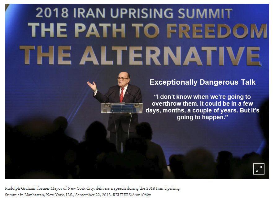 Rudy Giuliani: “We’re Going to Overthrow Iran”