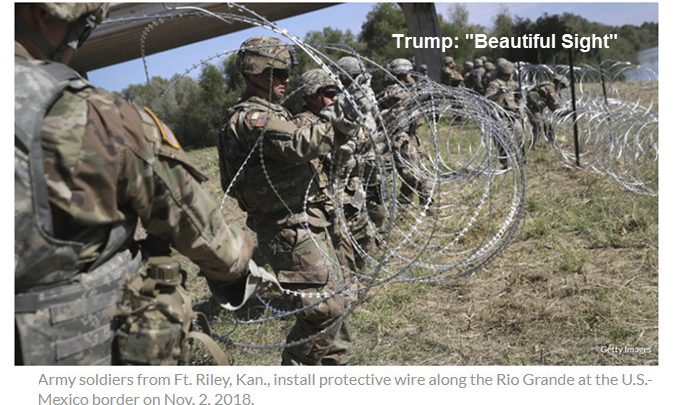 Trump Calls Barbed Wire Fence a “Beautiful Sight”