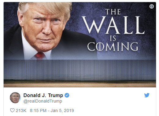 Trump Says “The Wall is Coming” Cites Progress With Pelosi on Steel Wall