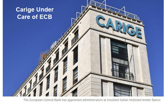 ECB Takes Over Italy’s 10th Largest Bank as Italy Skids Towards Recession