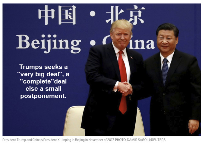 Trump Wants a “Very Big Deal” With China, Else a “Little” Postponement