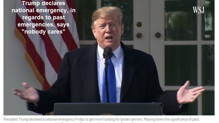 Trump Declares National Emergency, Will Shift Funds to Build an $8 Billion Wall