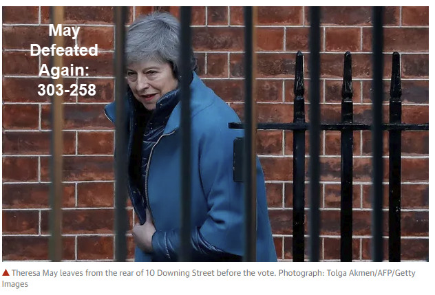 Theresa May Defeated Again: Tory Truce Ends