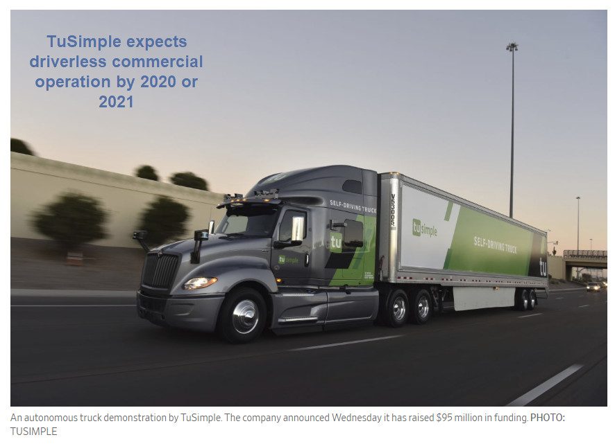 Self-Driving Truck Startup “TuSimple” Confident of Commercial Driverless by 2021