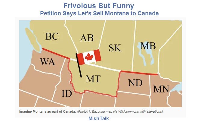 Frivolous Petition Says “Sell Montana to Canada for $1T” to Reduce National Debt