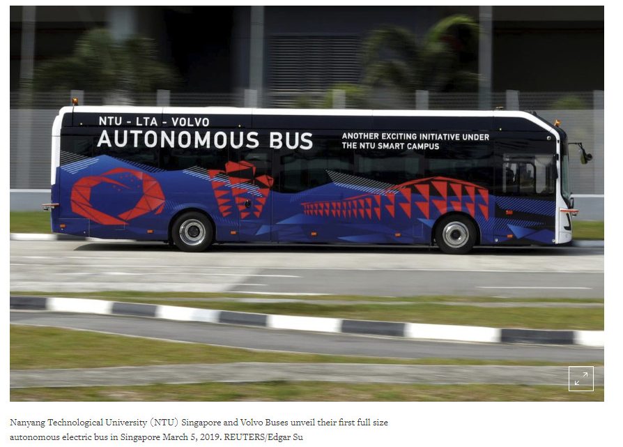 Full Sized Autonomous Bus Test in Singapore