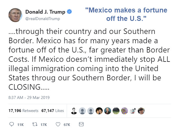 Trump Threatens to Close Entire Mexican Border: Instant Recession If Carried Out
