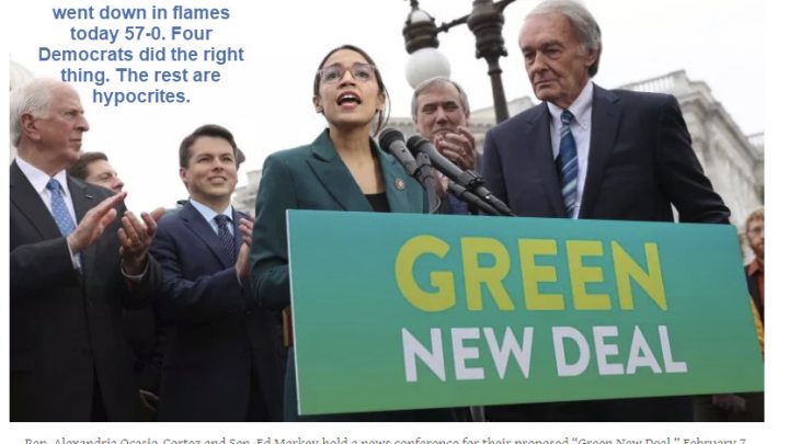 Hypocrite Democrat Senators Refuse to Back AOC’s Green New Deal