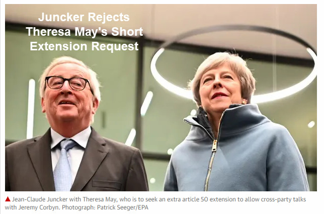 Juncker Rejects Theresa May’s Short Extension Request, Indicative Votes Over