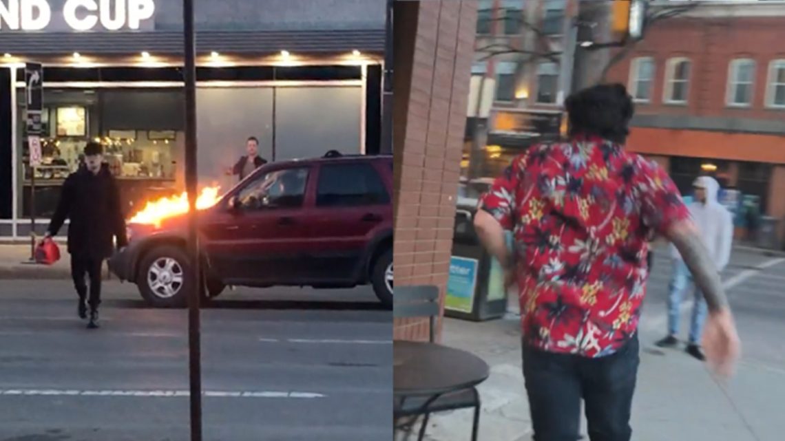 This Man Was Caught on Video Lighting Cars on Fire in Edmonton, Canada
