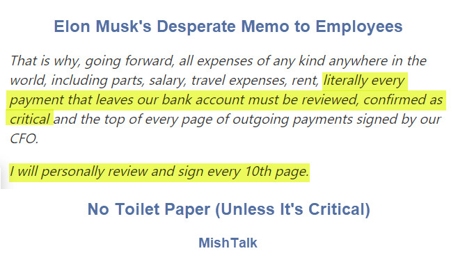 No Toilet Paper Unless Critical: Musk, CFO to Approve “Literally” Every Expense