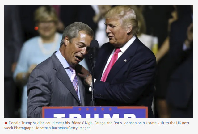 Trump Offers to Meet Nigel Farage and Boris Johnson
