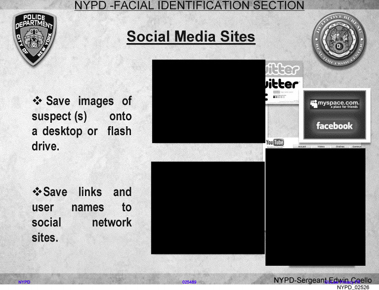 Police are allowed to submit photos obtained from social media to facial recognition systems.