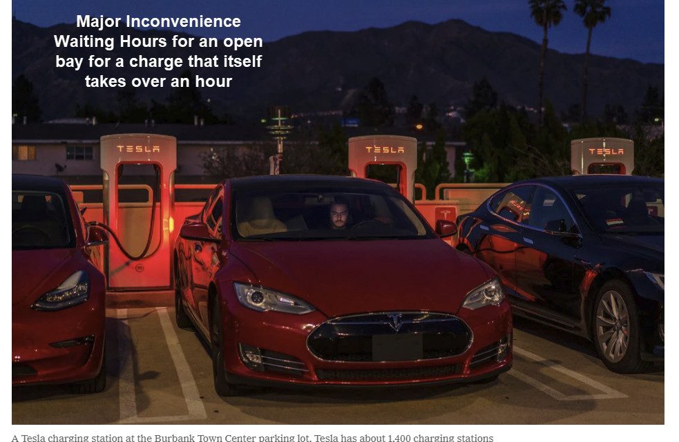 Electric Car Major Headache: Waiting Hours for Charging Bay  then Hrs to Charge