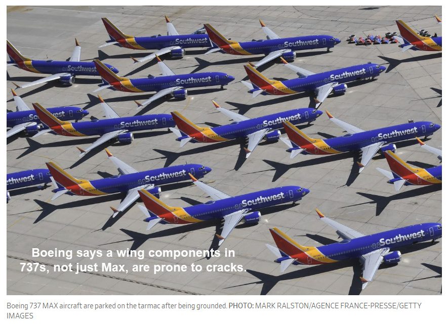 Boeing Tells FAA 737 Wing Components are Subject to Cracking