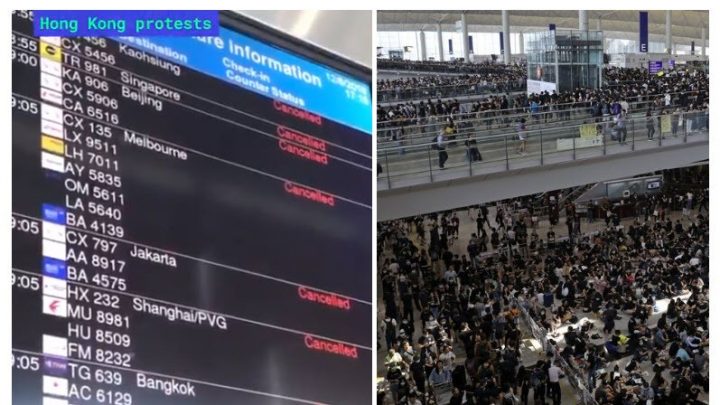 Protesters Swarm Hong Kong Airport All Flights Canceled