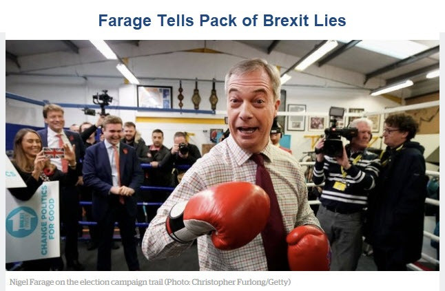 Farage Tells Huge Pack of Lies About Johnson’s Brexit Deal