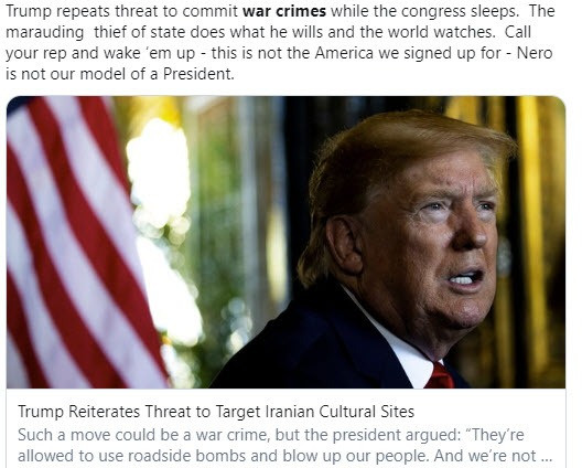 Trump Repeats Threat to Commit War Crimes