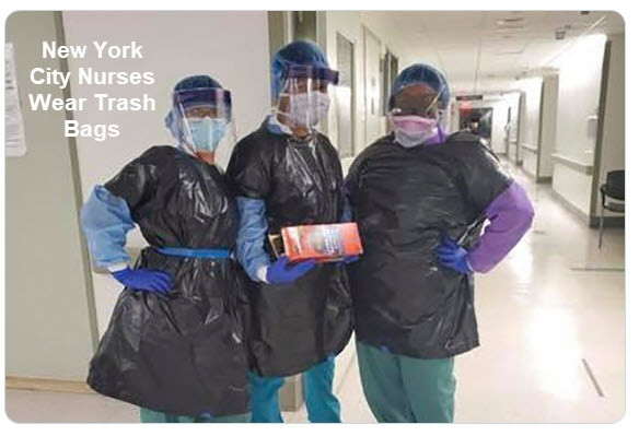 New York Nurses Out of Medical Gowns Wear Trash Bags