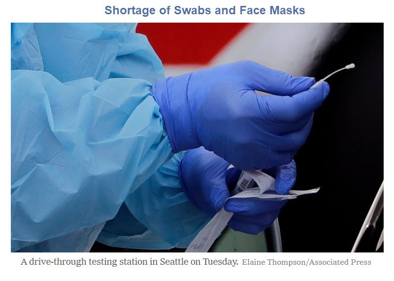 Swabs to Test for Coronavirus Running Out: Supplies From Italy Coming