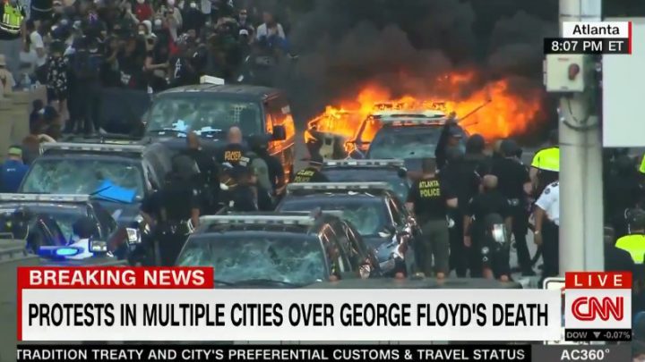 Protesters Attack CNN, Smash Cars in Atlanta and LA