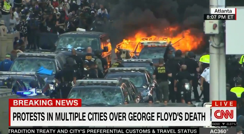 Protesters Attack CNN, Smash Cars in Atlanta and LA