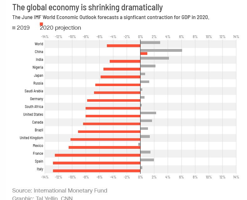 Crisis Like No Other: IMF Downgrades US GDP to -8.0%