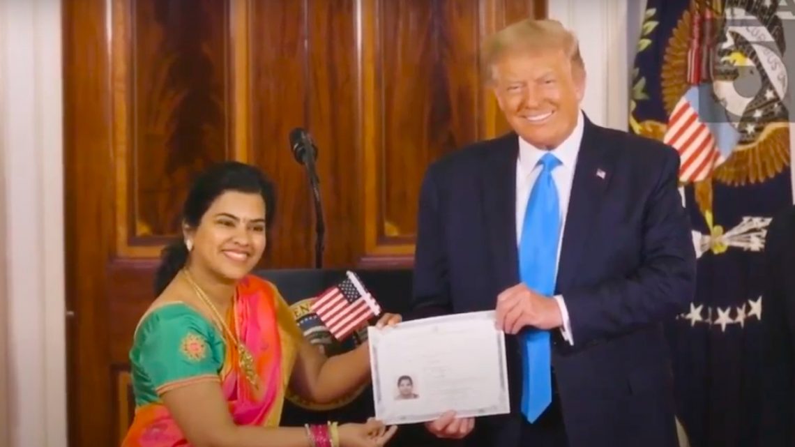 Trump Turned a Citizenship Ceremony Into a Campaign Prop For the RNC