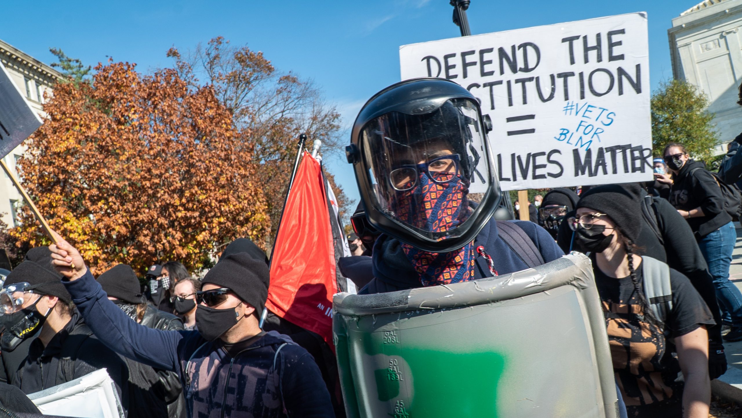 _DSC1799Counterprotesters responded to a planned “Fuck MAGA rally” organized by the They/Them Collective, a local antifascist group, during the so-called Million MAGA March in Washington, D.C., on Saturday, November 14, 2020. (Tess Owen/VICE News).jpg