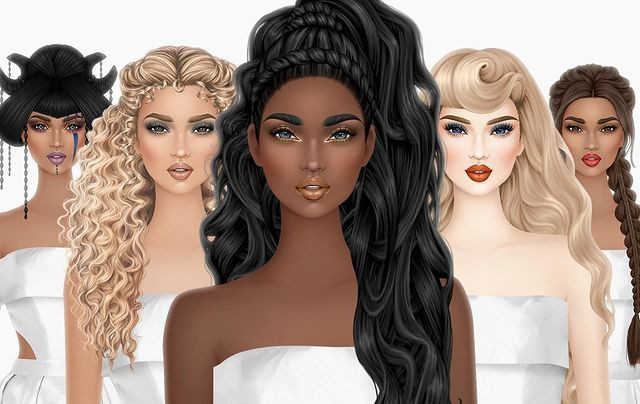 A group of illustrated models from Covet.