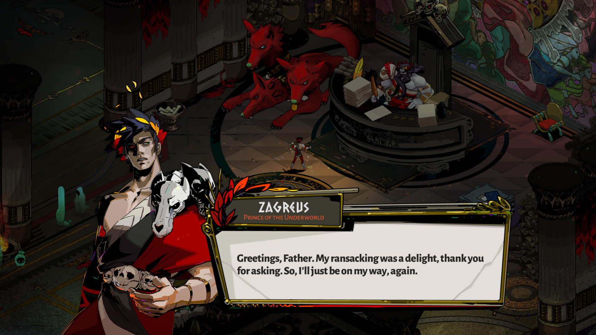 Zagreus sassing his father.